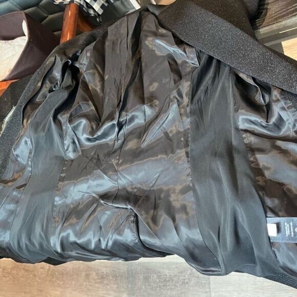 RW & Co. Women's Single-Breasted Stretch Lining Blazer Black Shimmer Size 00 - Picture 10 of 13